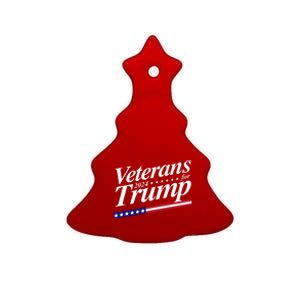 Veterans For Trump 2024 Conservative Republican Trump 2024 Gift Ceramic Tree Ornament