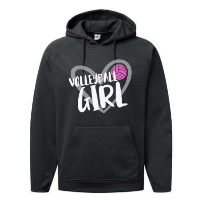 Volleyball For Teen Girls  Love Volleyball Performance Fleece Hoodie