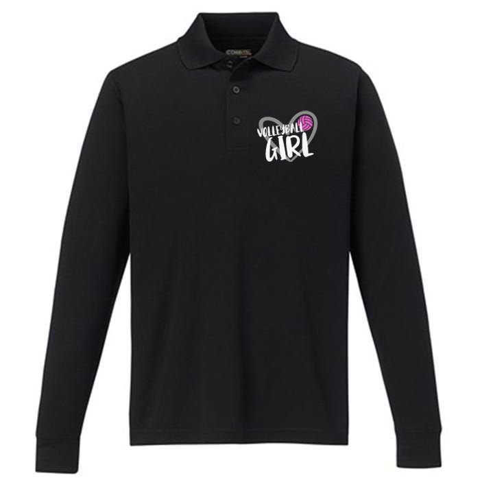 Volleyball For Teen Girls  Love Volleyball Performance Long Sleeve Polo