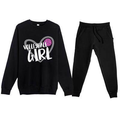 Volleyball For Teen Girls  Love Volleyball Premium Crewneck Sweatsuit Set