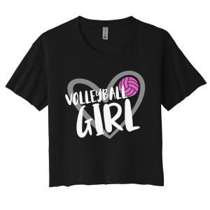 Volleyball For Teen Girls  Love Volleyball Women's Crop Top Tee