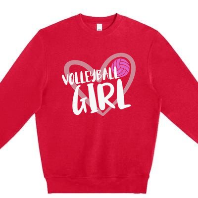 Volleyball For Teen Girls  Love Volleyball Premium Crewneck Sweatshirt