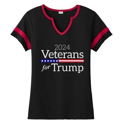 Veterans For Trump 2024 Conservative Republican Trump 2024 Ladies Halftime Notch Neck Tee