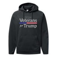 Veterans For Trump 2024 Conservative Republican Trump 2024 Performance Fleece Hoodie