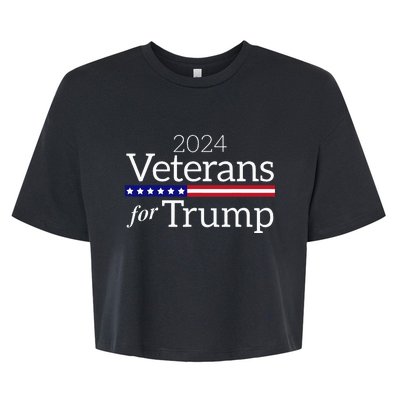 Veterans For Trump 2024 Conservative Republican Trump 2024 Bella+Canvas Jersey Crop Tee