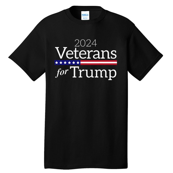 Veterans For Trump 2024 Conservative Republican Trump 2024 Tall T-Shirt