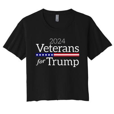 Veterans For Trump 2024 Conservative Republican Trump 2024 Women's Crop Top Tee