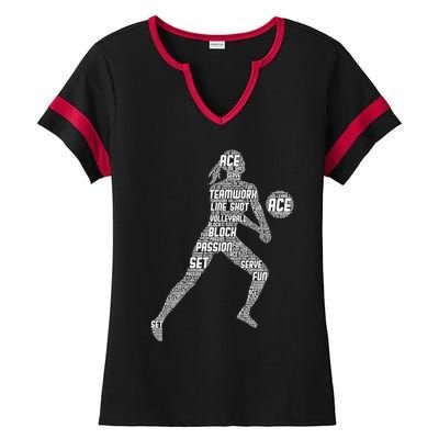 Volleyball For Teen Girls  Love Volleyball Ladies Halftime Notch Neck Tee