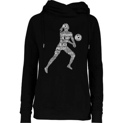 Volleyball For Teen Girls  Love Volleyball Womens Funnel Neck Pullover Hood