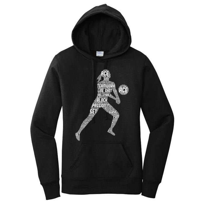 Volleyball For Teen Girls  Love Volleyball Women's Pullover Hoodie