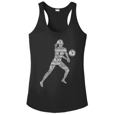 Volleyball For Teen Girls  Love Volleyball Ladies PosiCharge Competitor Racerback Tank