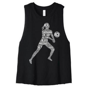 Volleyball For Teen Girls  Love Volleyball Women's Racerback Cropped Tank