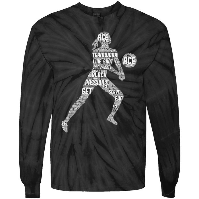 Volleyball For Teen Girls  Love Volleyball Tie-Dye Long Sleeve Shirt