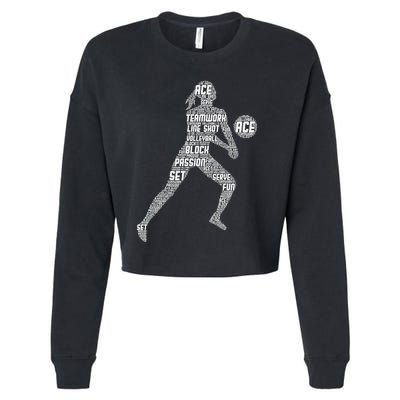 Volleyball For Teen Girls  Love Volleyball Cropped Pullover Crew