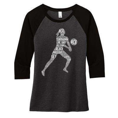 Volleyball For Teen Girls  Love Volleyball Women's Tri-Blend 3/4-Sleeve Raglan Shirt