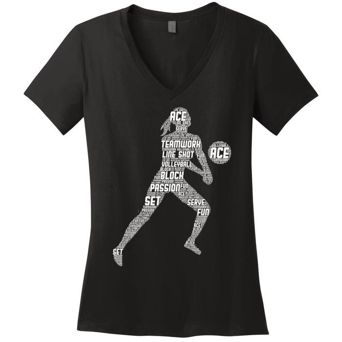 Volleyball For Teen Girls  Love Volleyball Women's V-Neck T-Shirt