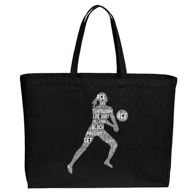 Volleyball For Teen Girls  Love Volleyball Cotton Canvas Jumbo Tote