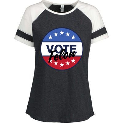 Vote Felon Trump 2024 45 And 47 Funny Vote For The Felon Enza Ladies Jersey Colorblock Tee