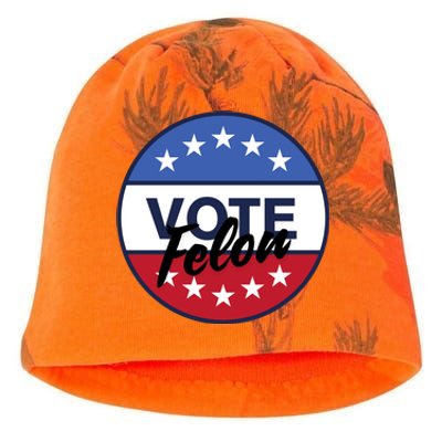 Vote Felon Trump 2024 45 And 47 Funny Vote For The Felon Kati - Camo Knit Beanie