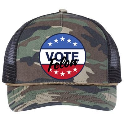 Vote Felon Trump 2024 45 And 47 Funny Vote For The Felon Retro Rope Trucker Hat Cap