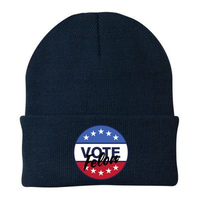 Vote Felon Trump 2024 45 And 47 Funny Vote For The Felon Knit Cap Winter Beanie