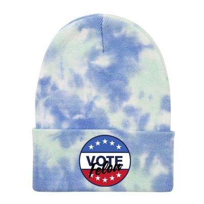 Vote Felon Trump 2024 45 And 47 Funny Vote For The Felon Tie Dye 12in Knit Beanie