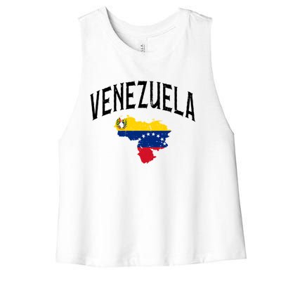 Venezuela Flag Throwback Sports Gift Women's Racerback Cropped Tank