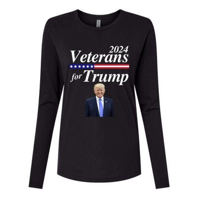 Veterans For Trump 2024 Conservative Republican Trump 2024 Funny Gift Womens Cotton Relaxed Long Sleeve T-Shirt