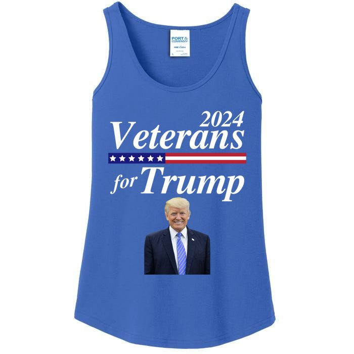 Veterans For Trump 2024 Conservative Republican Trump 2024 Funny Gift Ladies Essential Tank