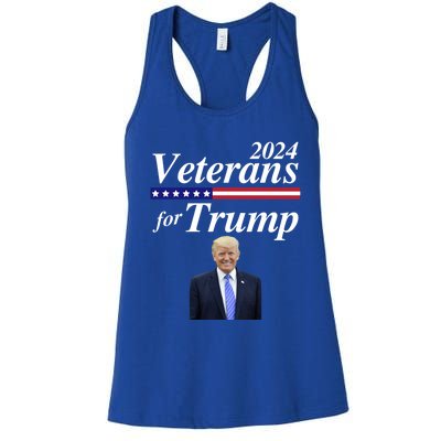 Veterans For Trump 2024 Conservative Republican Trump 2024 Funny Gift Women's Racerback Tank