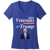 Veterans For Trump 2024 Conservative Republican Trump 2024 Funny Gift Women's V-Neck T-Shirt