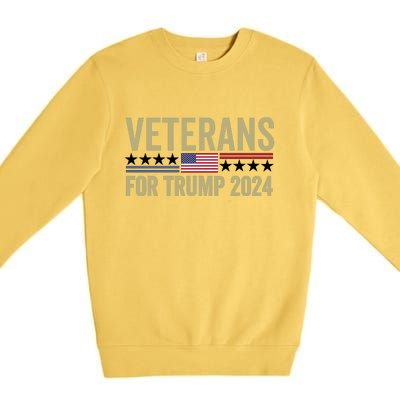 Veterans For Trump 2024 Premium Crewneck Sweatshirt