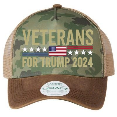 Veterans For Trump 2024 Legacy Tie Dye Trucker Hat