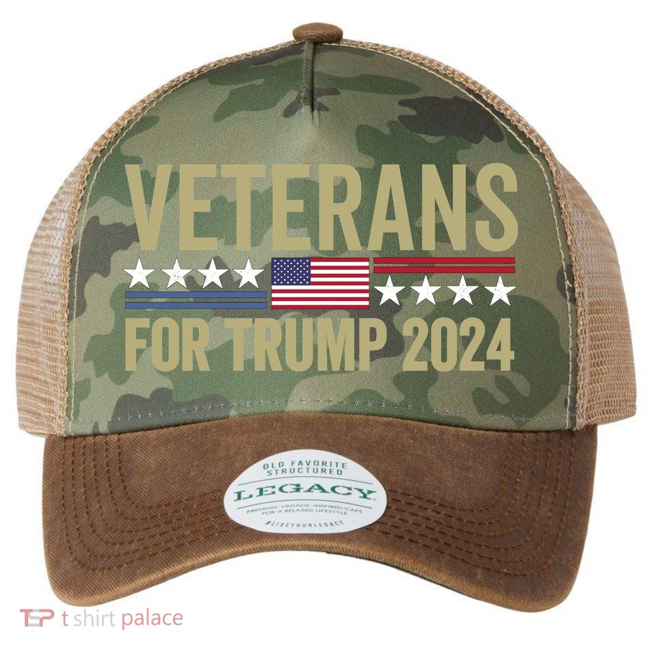 Veterans For Trump 2024 Legacy Tie Dye Trucker Hat