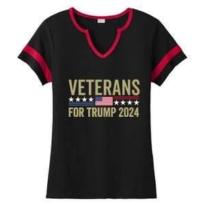 Veterans For Trump 2024 Ladies Halftime Notch Neck Tee