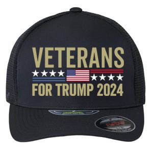 Veterans For Trump 2024 Flexfit Unipanel Trucker Cap