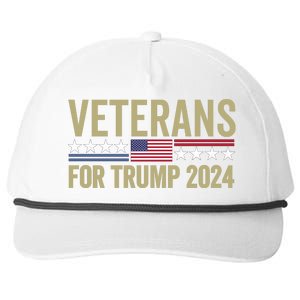 Veterans For Trump 2024 Snapback Five-Panel Rope Hat