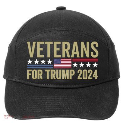 Veterans For Trump 2024 7-Panel Snapback Hat