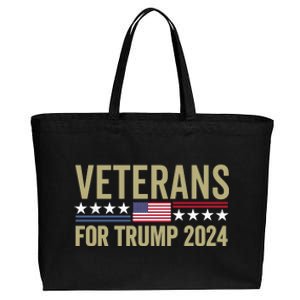 Veterans For Trump 2024 Cotton Canvas Jumbo Tote