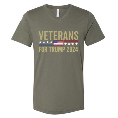 Veterans For Trump 2024 V-Neck T-Shirt