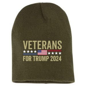 Veterans For Trump 2024 Short Acrylic Beanie