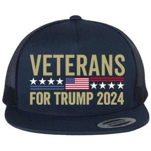 Veterans For Trump 2024 Flat Bill Trucker Hat