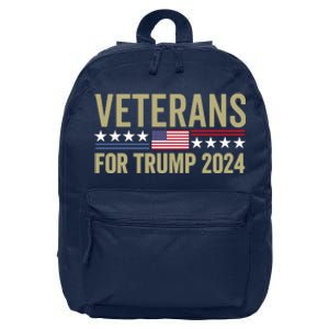 Veterans For Trump 2024 16 in Basic Backpack