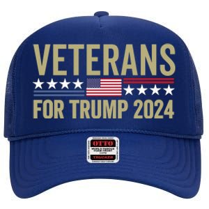 Veterans For Trump 2024 High Crown Mesh Back Trucker Hat