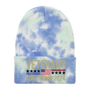 Veterans For Trump 2024 Tie Dye 12in Knit Beanie