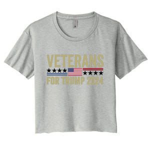 Veterans For Trump 2024 Women's Crop Top Tee