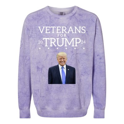 Veterans For Trump 2024 Conservative Republican Trump 2024 Gift Colorblast Crewneck Sweatshirt