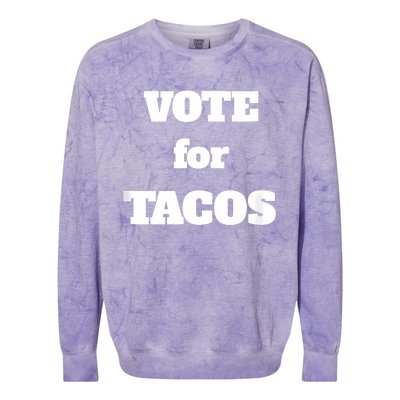 Vote For Tacos Colorblast Crewneck Sweatshirt