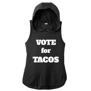 Vote For Tacos Ladies PosiCharge Tri-Blend Wicking Draft Hoodie Tank