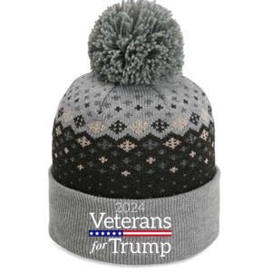 Veterans For Trump 2024 Conservative Republican Trump 2024 Gift The Baniff Cuffed Pom Beanie